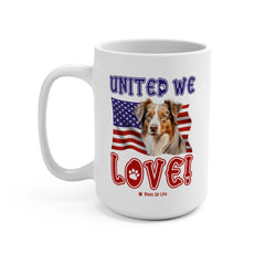 Australian Shepherd Dog United We Love 15oz Large Coffee Mug Ceramic Drinkware Tea Washable | Paws Up Life, LLC