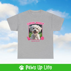 Bichons Frise Football Cheer Buddy Cheerleading Dog Tee, Shirt, Unisex Pet Lover Gift, Dog Mom Dad Tshirt, Animal Rescue Advocate, Cute Puppy Graphic Top Classic Collar