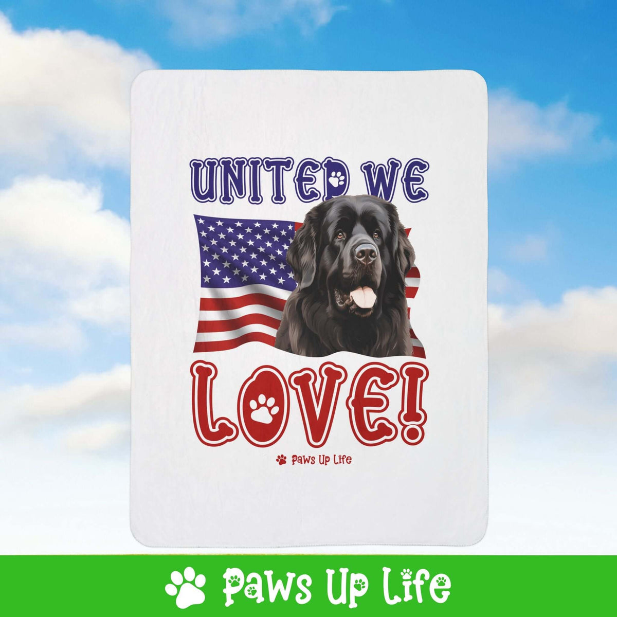 Newfoundland Dog United We Love Fleece Sherpa Blanket - Perfect for Snuggling and Cozy Napping | Paws Up Life, LLC