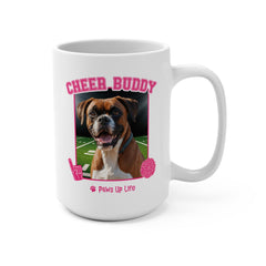 Boxer Football Cheer Buddy Cheerleading Dog 15oz Large Coffee Mug Ceramic Drinkware Tea Washable | Paws Up Life, LLC