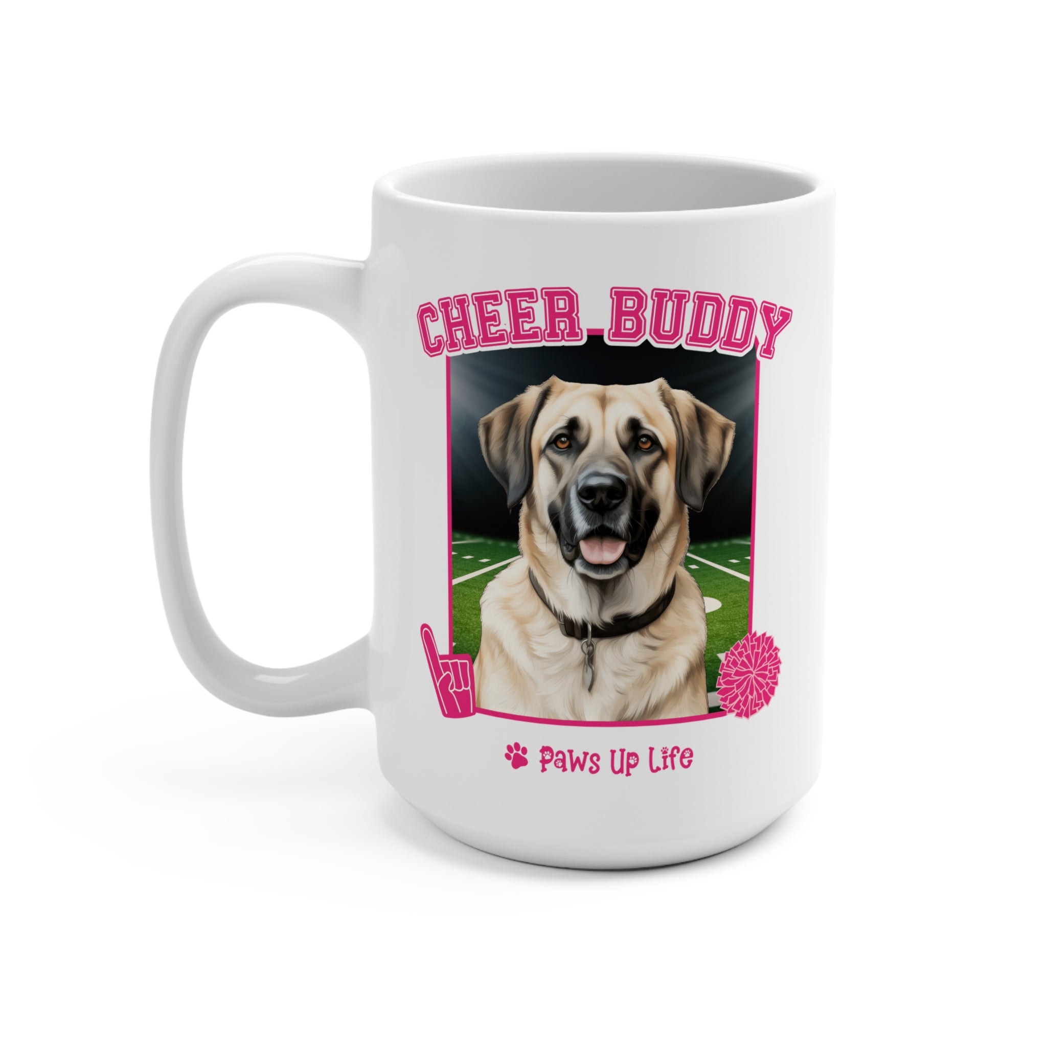 Anatolian Shepherd Cheer Buddy Cheerleading Dog 15oz Large Coffee Mug Ceramic Drinkware Tea Washable | Paws Up Life, LLC