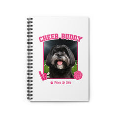 Black Lhasa Apso Football Cheer Buddy Cheerleading Dog Spiral Notebook for Office and Home - Ruled Line | Paws Up Life, LLC