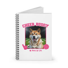 Akita Cheer Buddy Cheerleading Dog Spiral Notebook for Office and Home - Ruled Line | Paws Up Life, LLC