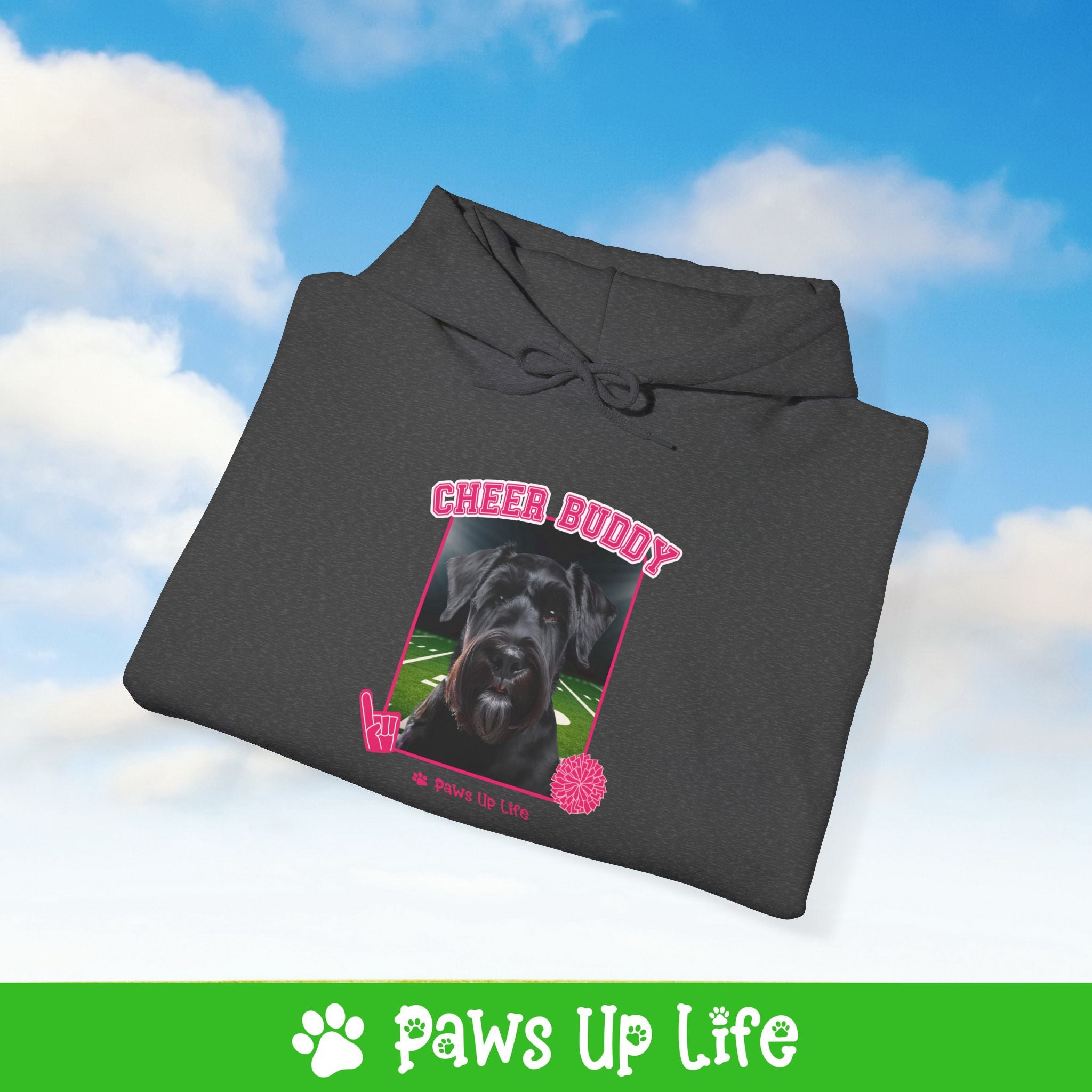 Giant Schnauzer Football Cheer Buddy Cheerleading Dog Unisex Hoodie Hooded Sweatshirt Classic Comfy Cotton | Paws Up Life, LLC