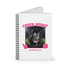 Newfoundland Football Cheer Buddy Cheerleading Dog Spiral Notebook for Office and Home - Ruled Line