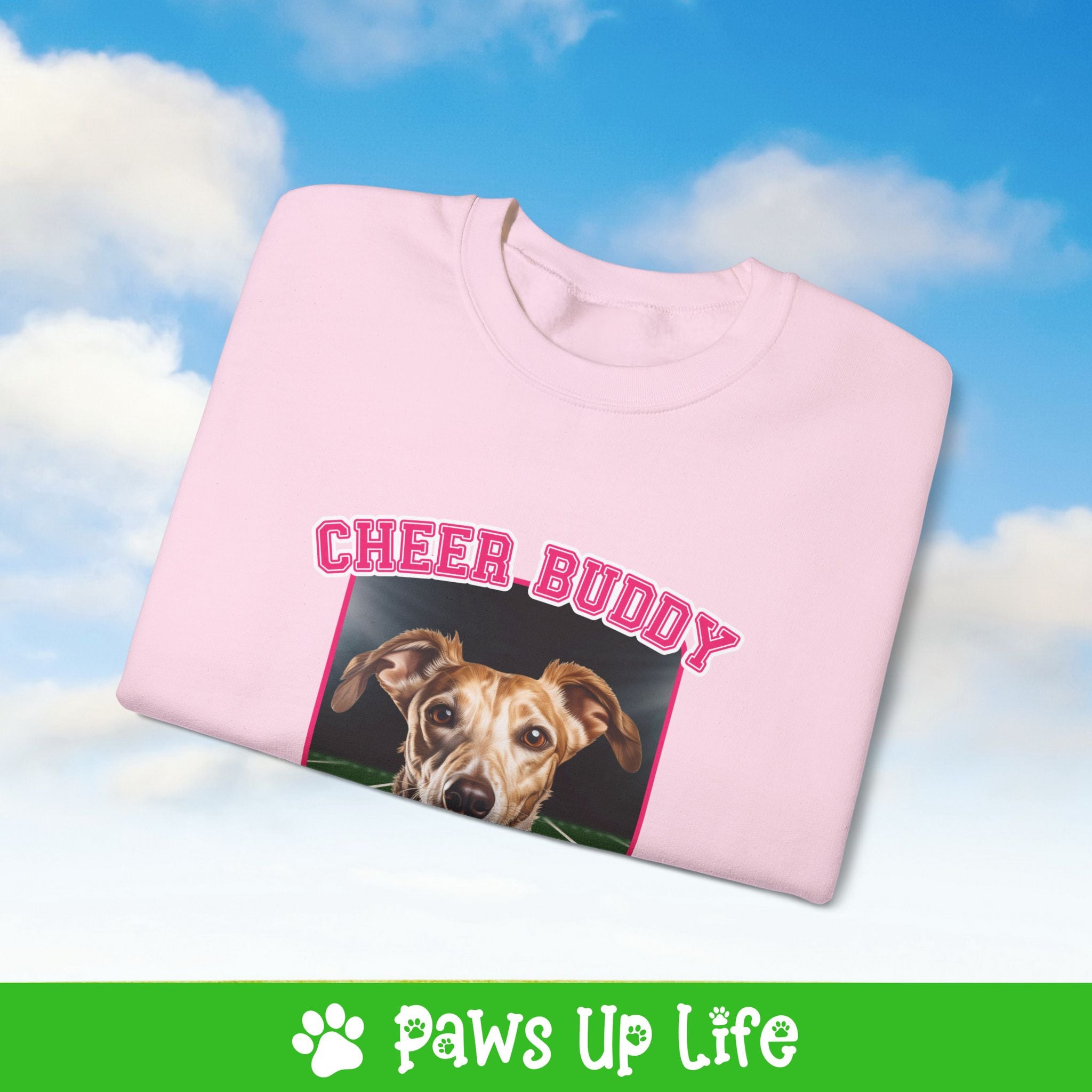 Whippet Football Cheer Buddy Cheerleading Dog Crewneck Sweatshirt, Unisex Gift for Animal Lovers, Dog Mom Dad Sweatshirt, Cute Dog Lover Apparel, Fun Pet | Paws Up Life, LLC