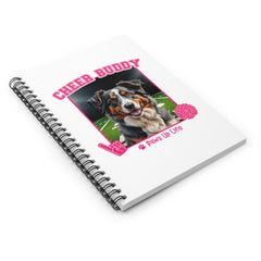 Australian Shepherd Cheer Buddy Cheerleading Dog Spiral Notebook for Office and Home - Ruled Line