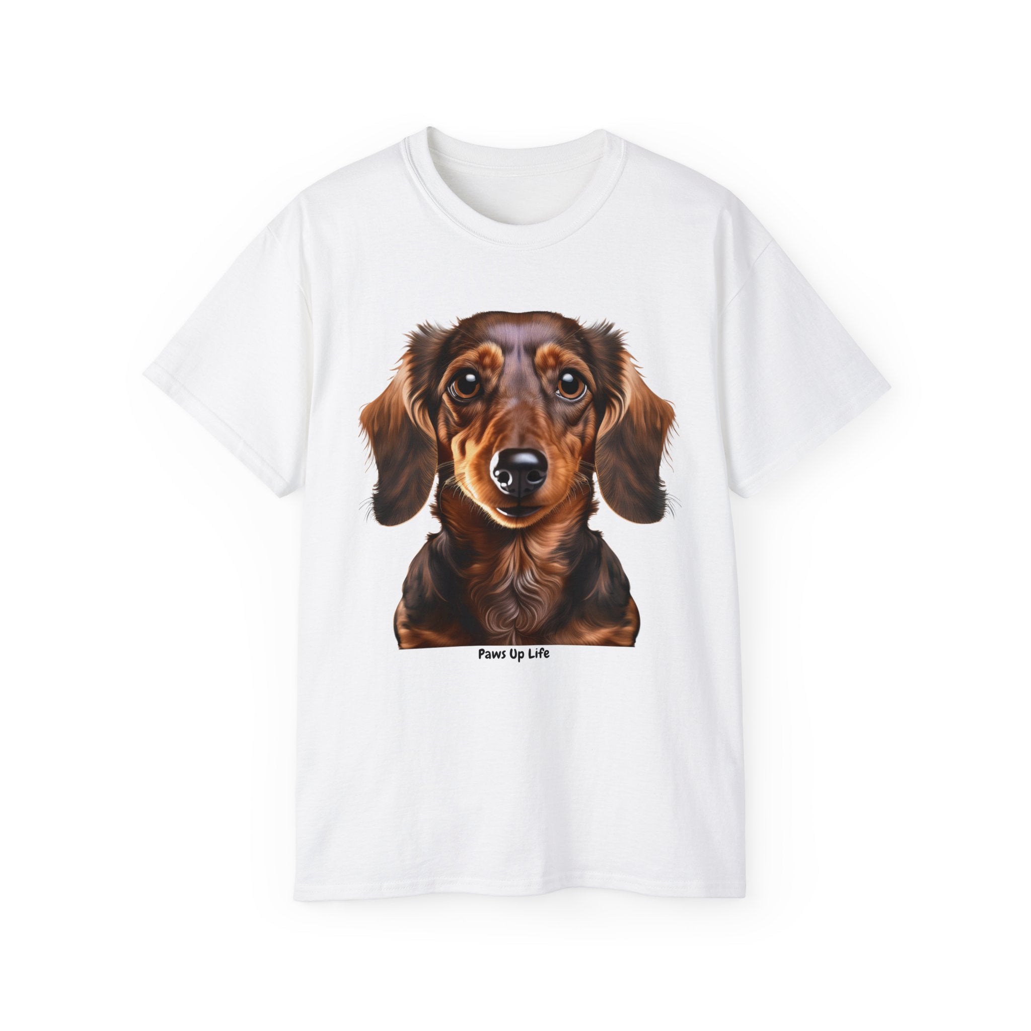 Dachshund Brown Long Haired Gilden Unisex Ultra Cotton Short Sleeve T Shirt By Paws Up Life