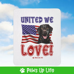 Black Lab Labrador Retriever Dog United We Love Fleece Sherpa Blanket - Perfect for Snuggling and Cozy Napping | Paws Up Life, LLC