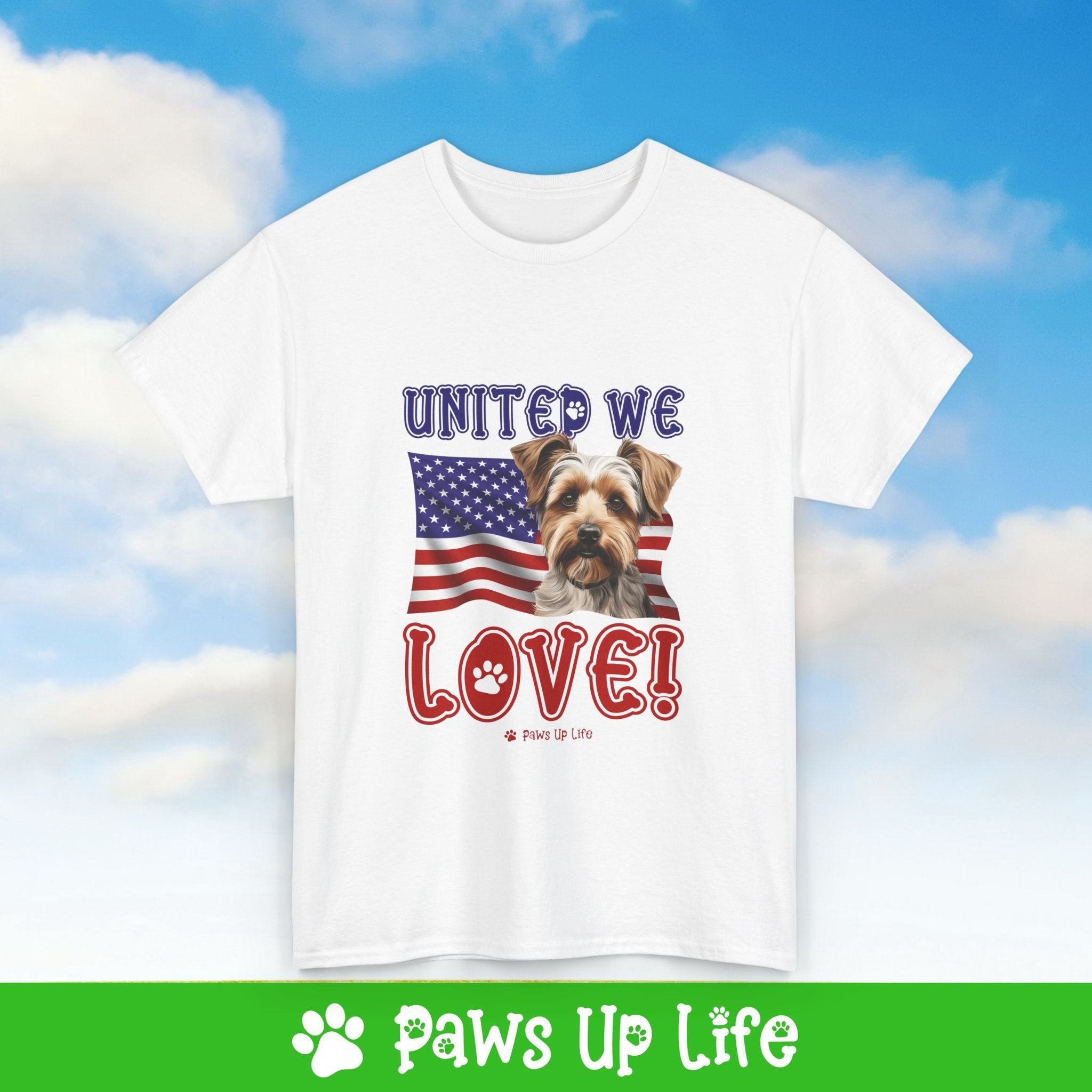 Biewer Terrier Dog United We Love Dog Tee, Shirt, Unisex Pet Lover Gift, Dog Mom Dad Tshirt, Animal Rescue Advocate, Cute Puppy Graphic Top Classic Collar | Paws Up Life, LLC