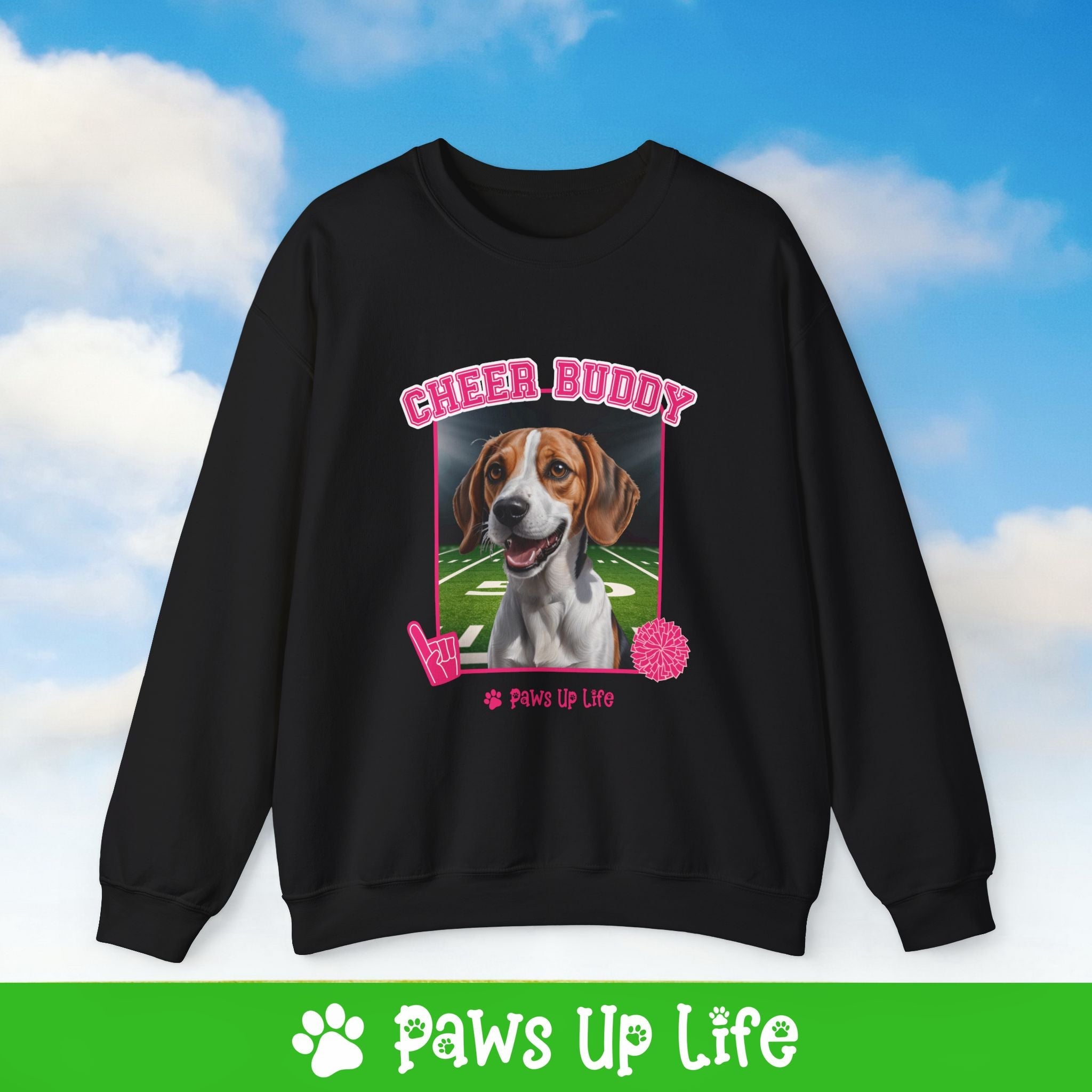 Bernese Mountain Dog Football Cheer Buddy Cheerleading Dog Crewneck Sweatshirt, Unisex Gift for Animal Lovers, Dog Mom Dad Sweatshirt, Cute Dog Lover Apparel, Fun Pet