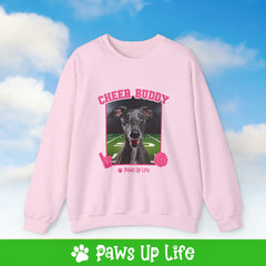 Italian Greyhound Football Cheer Buddy Cheerleading Dog Crewneck Sweatshirt, Unisex Gift for Animal Lovers, Dog Mom Dad Sweatshirt, Cute Dog Lover Apparel, Fun Pet | Paws Up Life, LLC