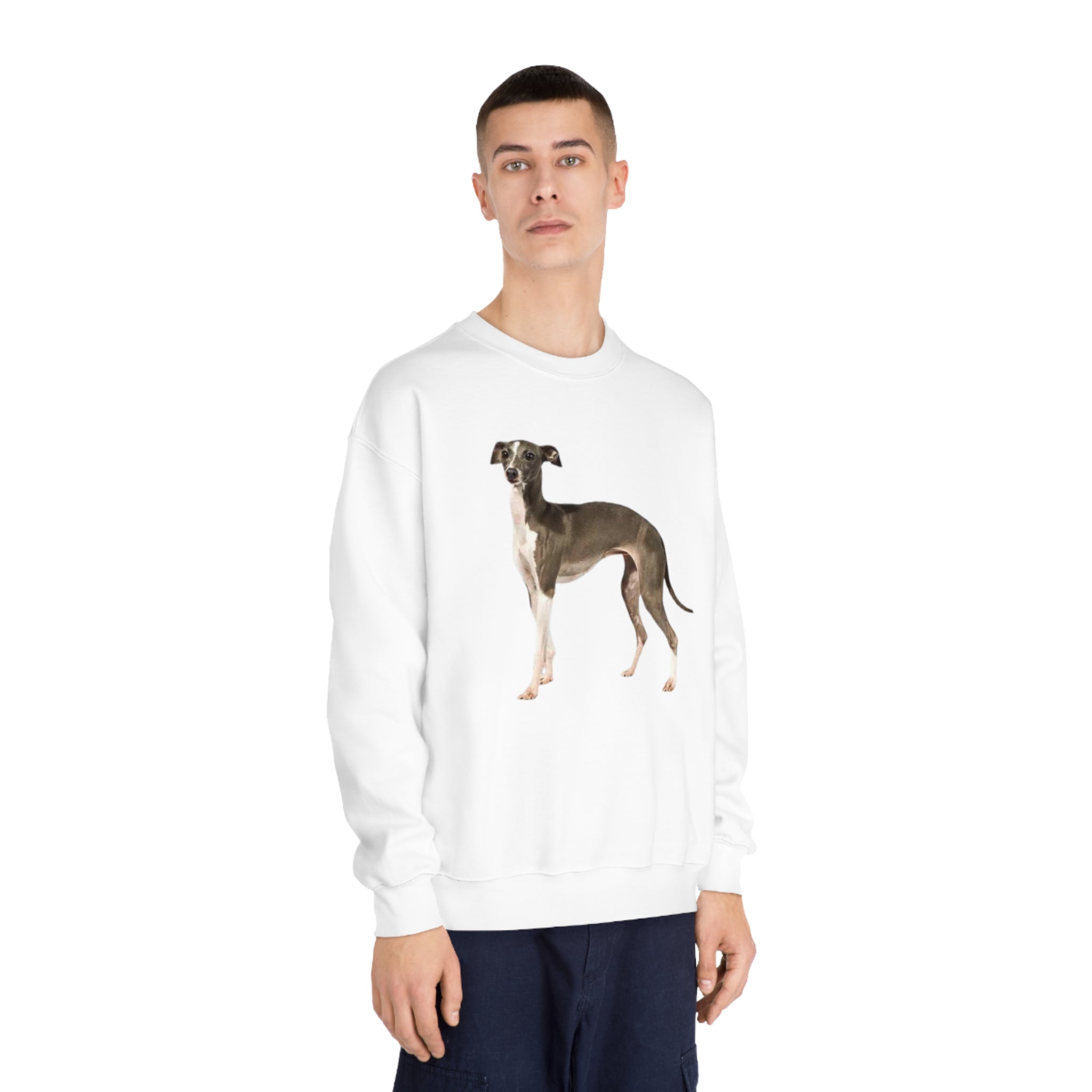 Italian Greyhound - Unisex Sweatshirt With The Paws Up Life Logo On The Back. Great Gift For Dog Mom Or Dad - Adults & Kids | Perfect Gifts for Pet Lovers - Cozy and Stylish Apparel - DryBlend® Crewneck Sweatshirt