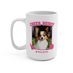 Papillon Football Cheer Buddy Cheerleading Dog 15oz Large Coffee Mug Ceramic Drinkware Tea Washable | Paws Up Life, LLC