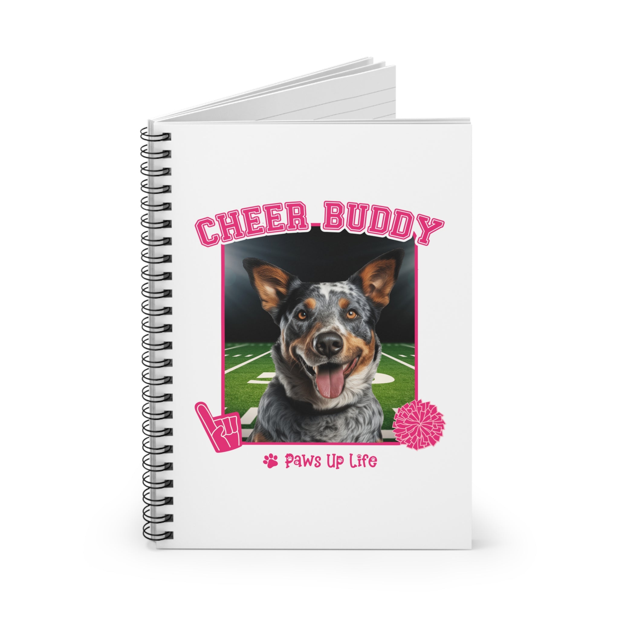 Australian Cattle Dog Cheer Buddy Cheerleading Dog Spiral Notebook for Office and Home - Ruled Line | Paws Up Life, LLC