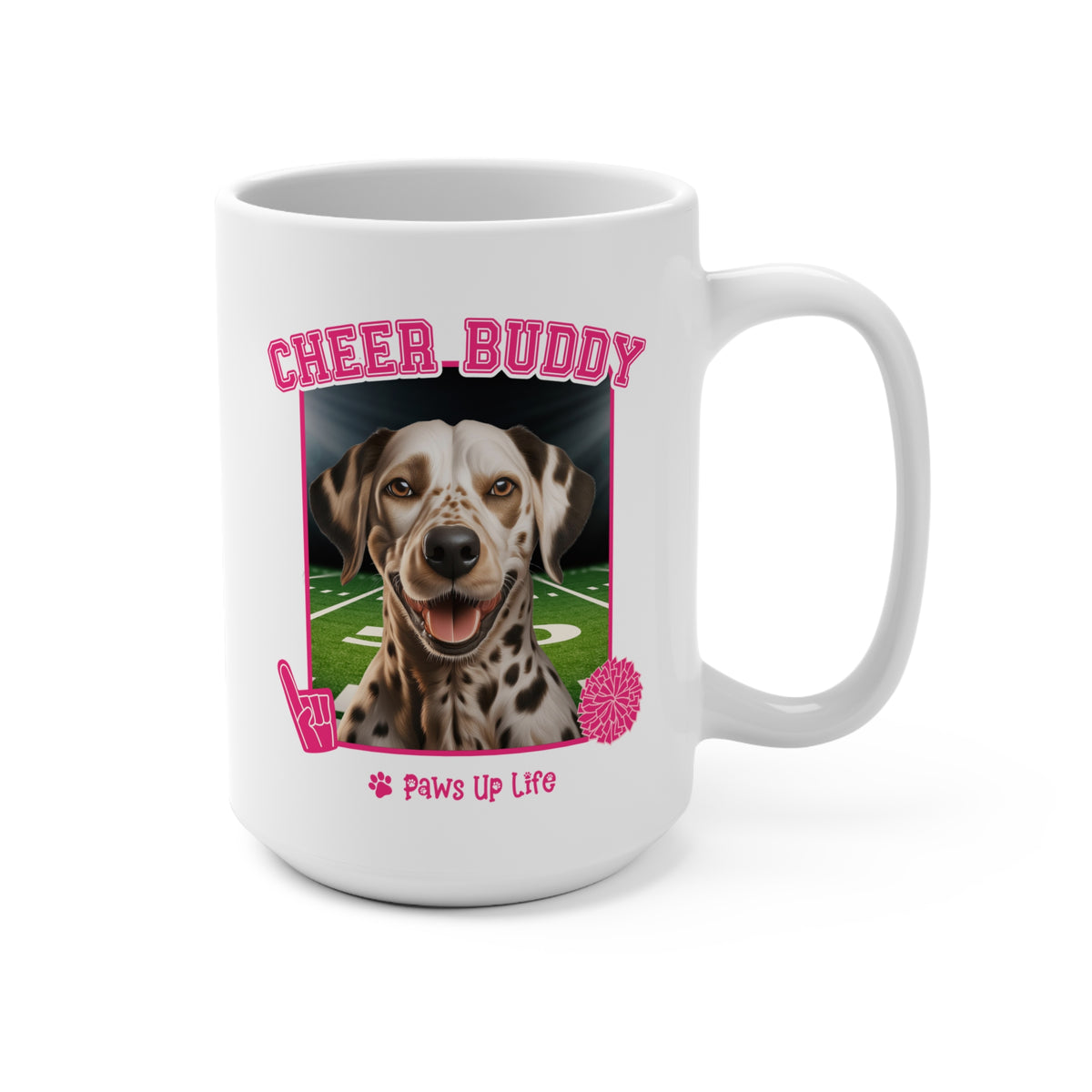 Dalmation Football Cheer Buddy Cheerleading Dog 15oz Large Coffee Mug Ceramic Drinkware Tea Washable | Paws Up Life, LLC