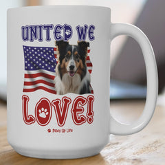 Collie Dog United We Love 15oz Large Coffee Mug Ceramic Drinkware Tea Washable