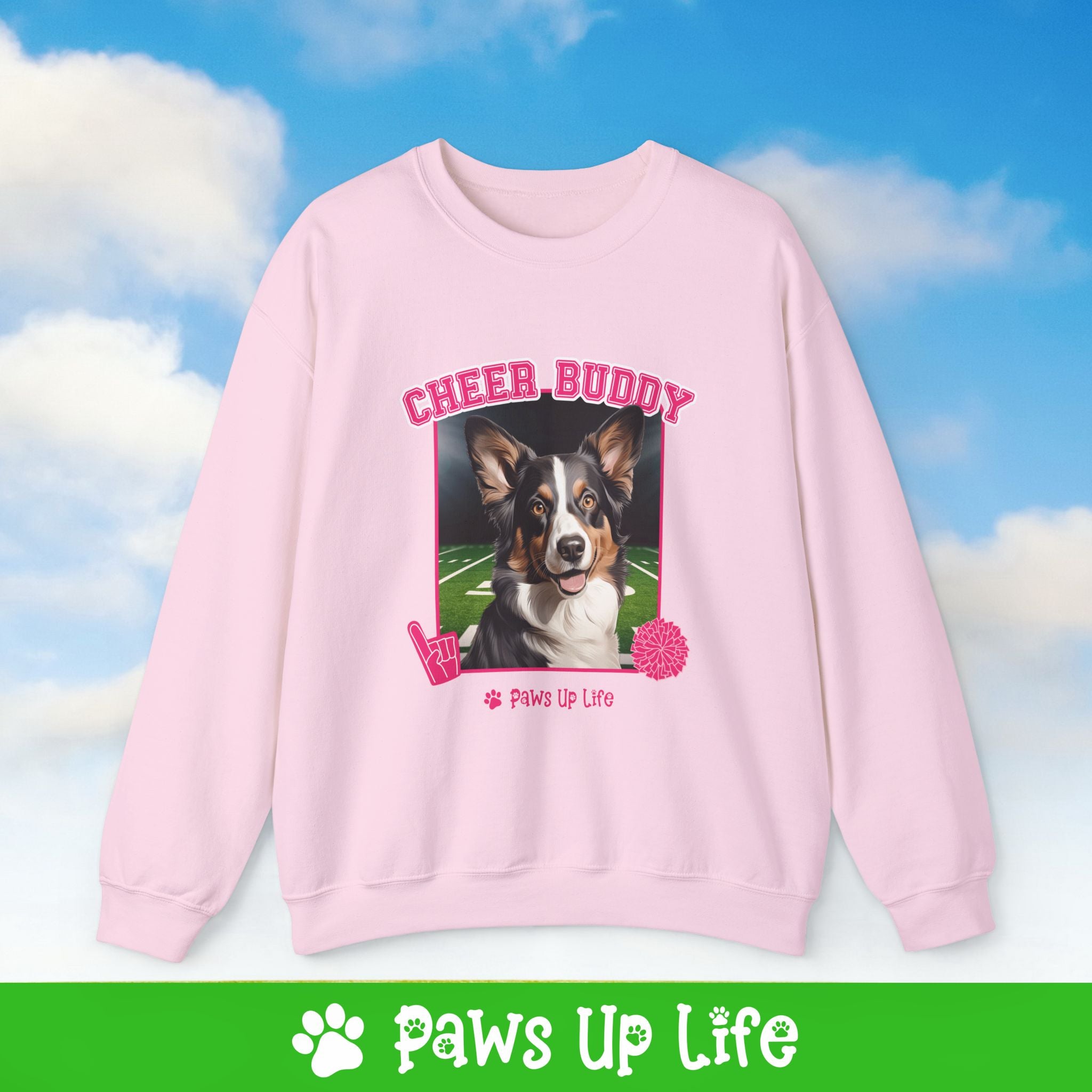 Cardigan Welsh Corgi Football Cheer Buddy Cheerleading Dog Crewneck Sweatshirt, Unisex Gift for Animal Lovers, Dog Mom Dad Sweatshirt, Cute Dog Lover Apparel, Fun Pet | Paws Up Life, LLC