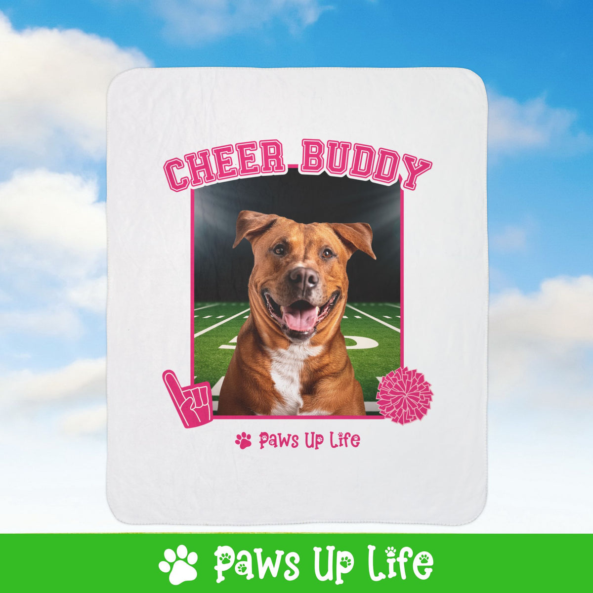 Beauceron Cheer Buddy Cheerleading Dog Fleece Sherpa Blanket - Perfect for Snuggling and Cozy Napping | Paws Up Life, LLC