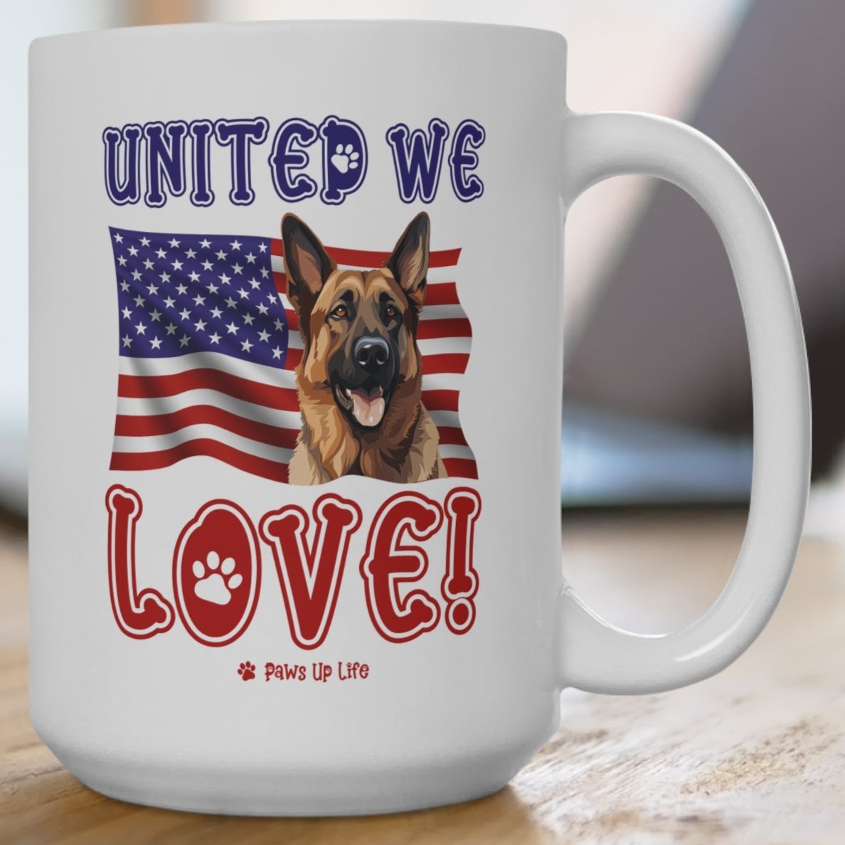 German Shepherd Dog United We Love 15oz Large Coffee Mug Ceramic Drinkware Tea Washable | Paws Up Life, LLC