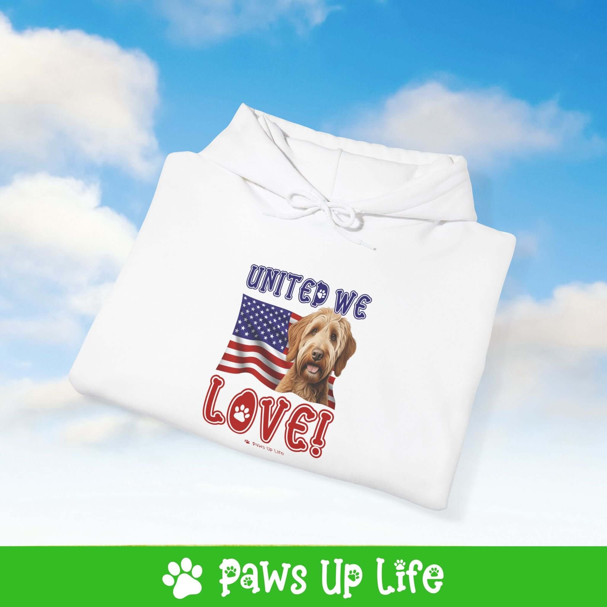 Labradoodle Dog United We Love Unisex Hoodie Hooded Sweatshirt Classic Comfy Cotton | Paws Up Life, LLC