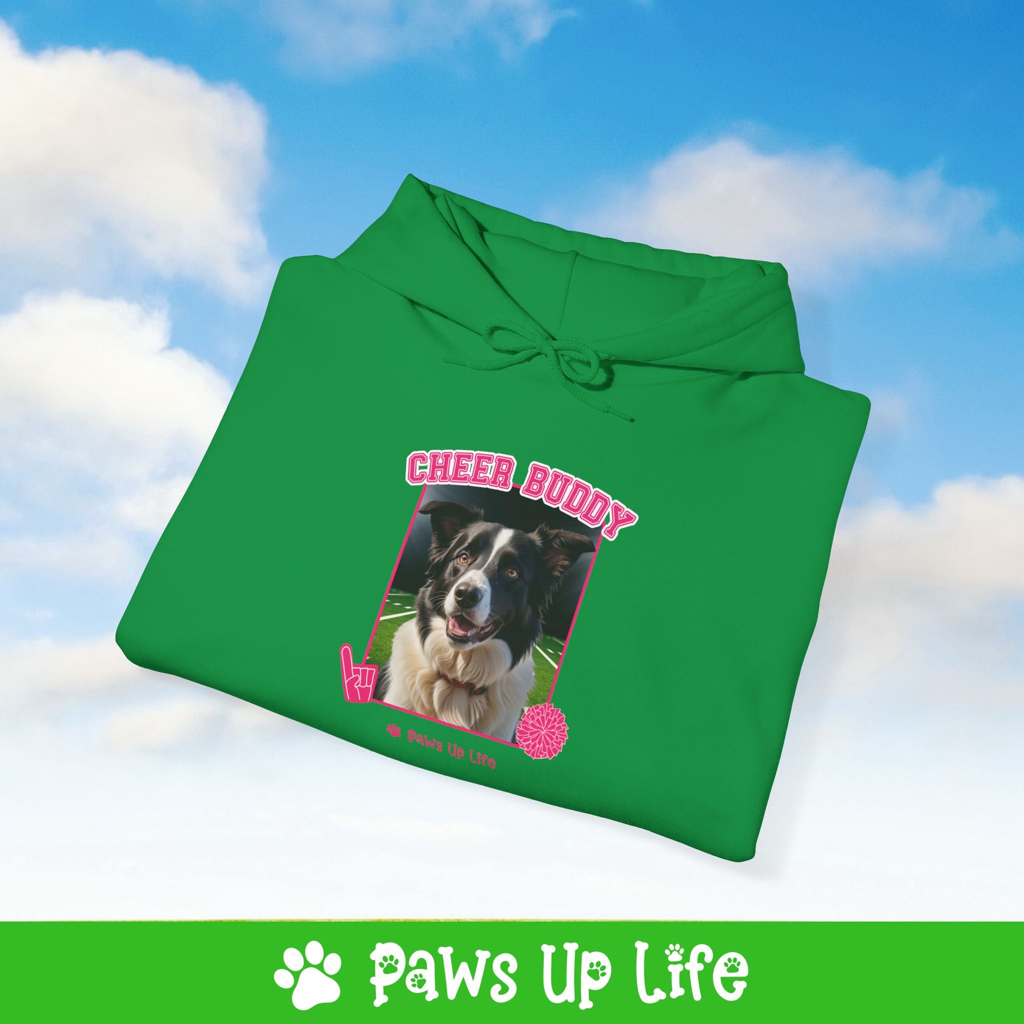 Border Collie Football Cheer Buddy Cheerleading Dog Unisex Hoodie Hooded Sweatshirt Classic Comfy Cotton | Paws Up Life, LLC