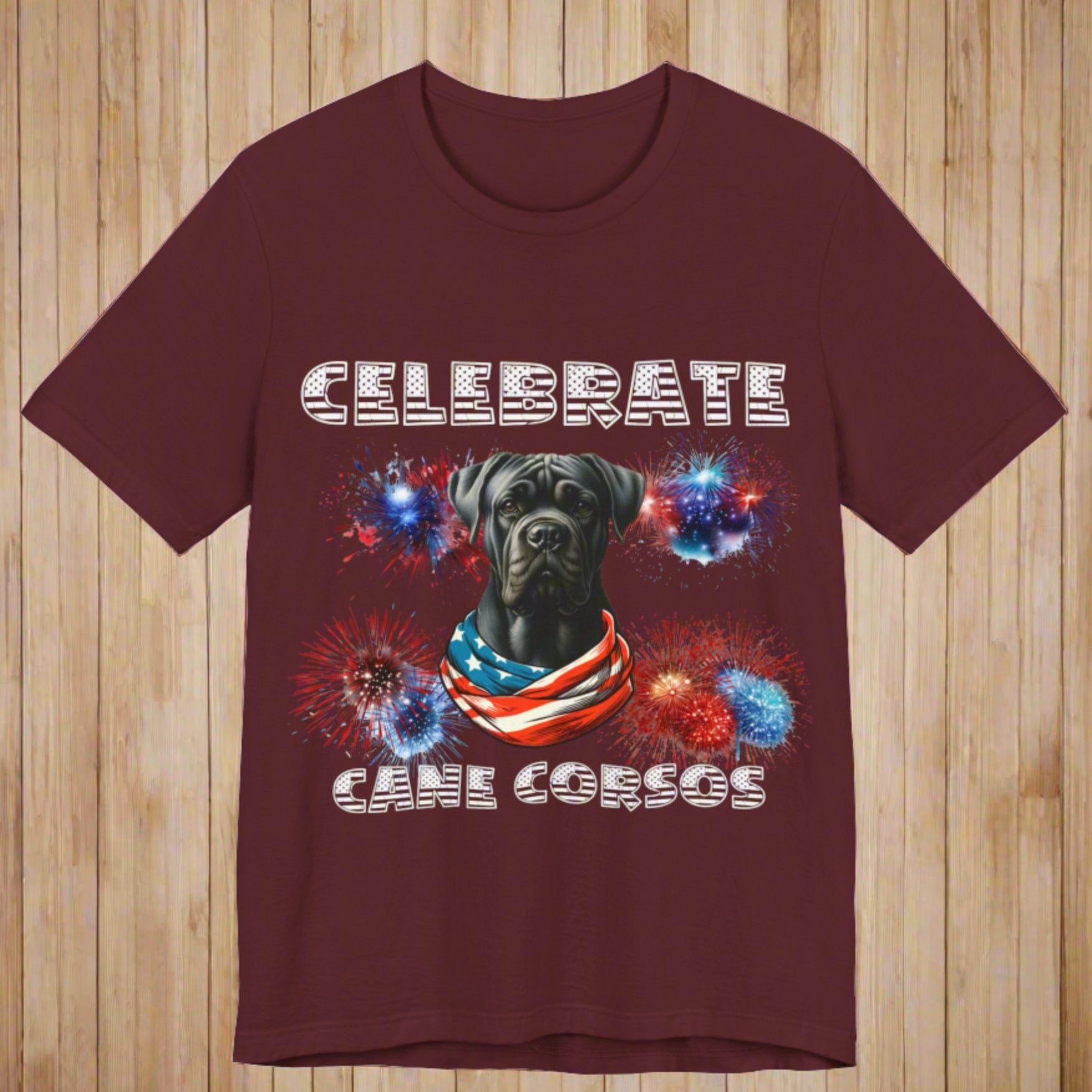 Celebrate Cane Corso Dog Patriotic Unisex Jersey Short Sleeve Tee Bella Canvas 3001