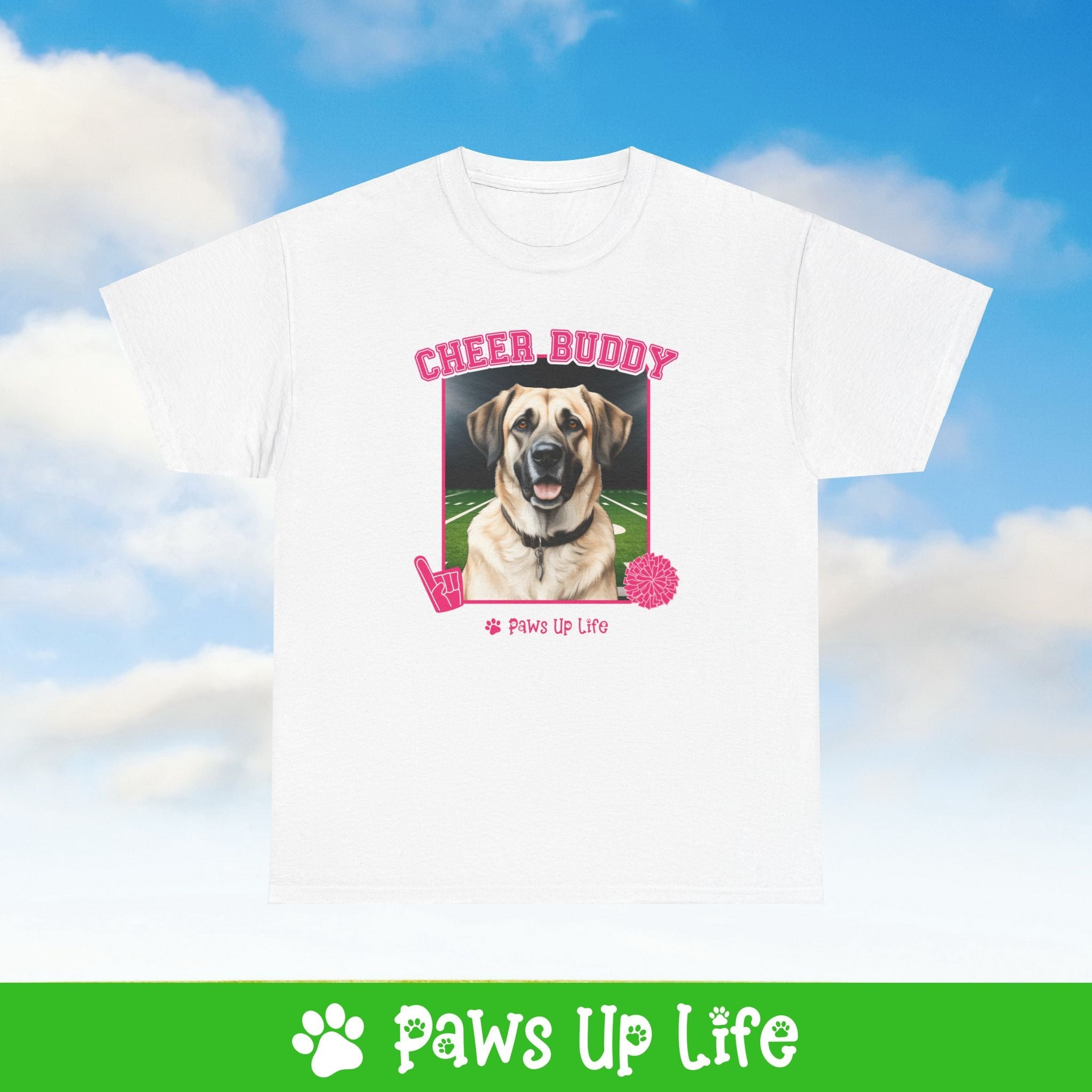 Anatolian Shepherd Cheer Buddy Cheerleading Dog Tee, Shirt, Unisex Pet Lover Gift, Dog Mom Dad Tshirt, Animal Rescue Advocate, Cute Puppy Graphic Top Classic Collar | Paws Up Life, LLC