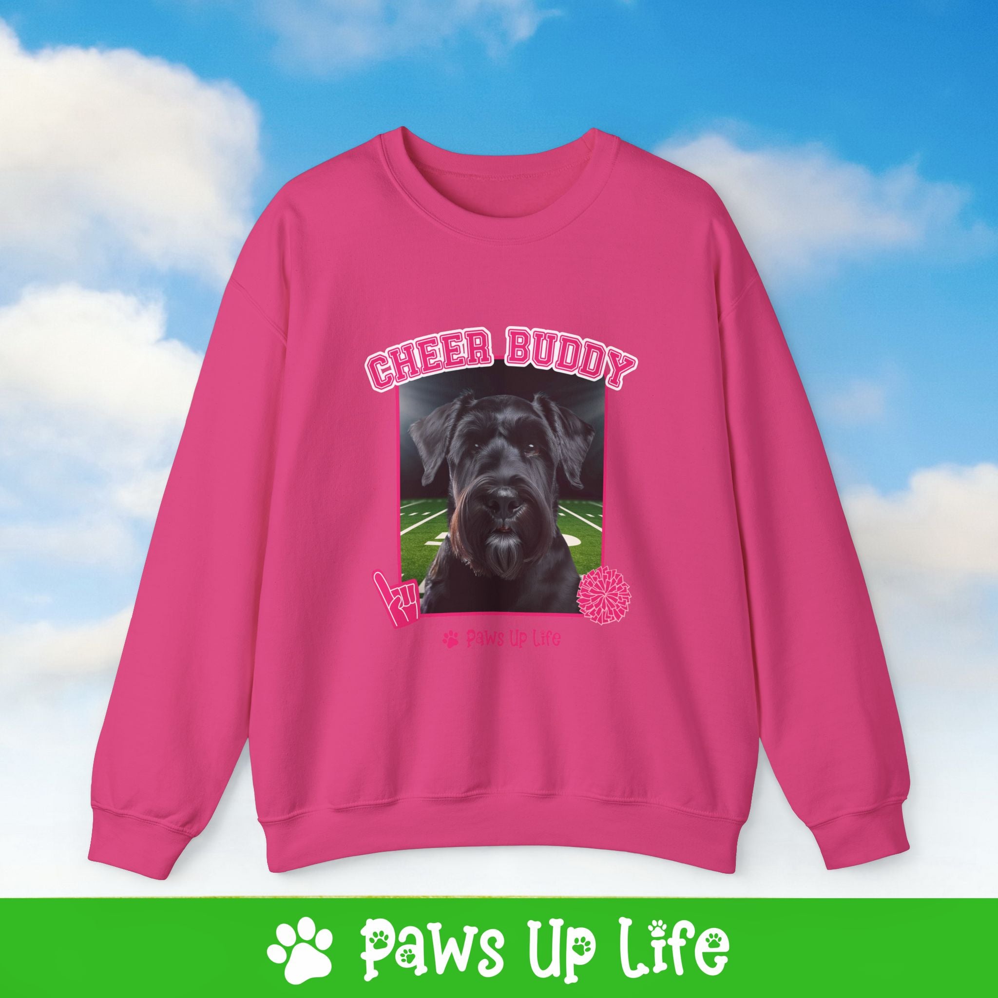 Giant Schnauzer Football Cheer Buddy Cheerleading Dog Crewneck Sweatshirt, Unisex Gift for Animal Lovers, Dog Mom Dad Sweatshirt, Cute Dog Lover Apparel, Fun Pet