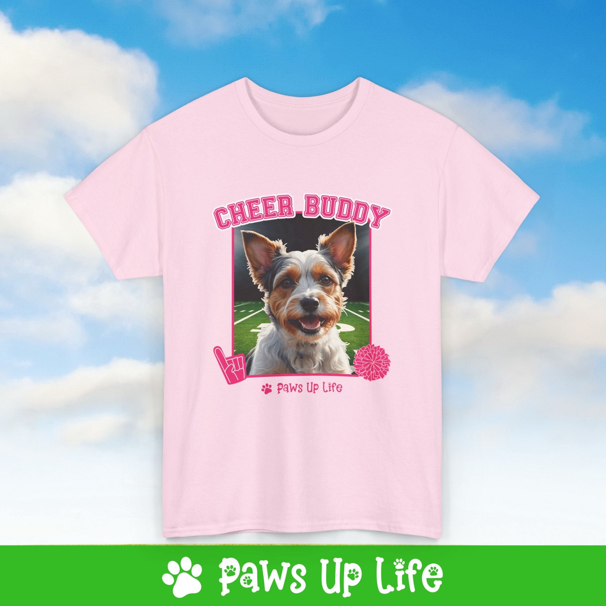 Biewer Terrier Football Cheer Buddy Cheerleading Dog Tee, Shirt, Unisex Pet Lover Gift, Dog Mom Dad Tshirt, Animal Rescue Advocate, Cute Puppy Graphic Top Classic Collar | Paws Up Life, LLC