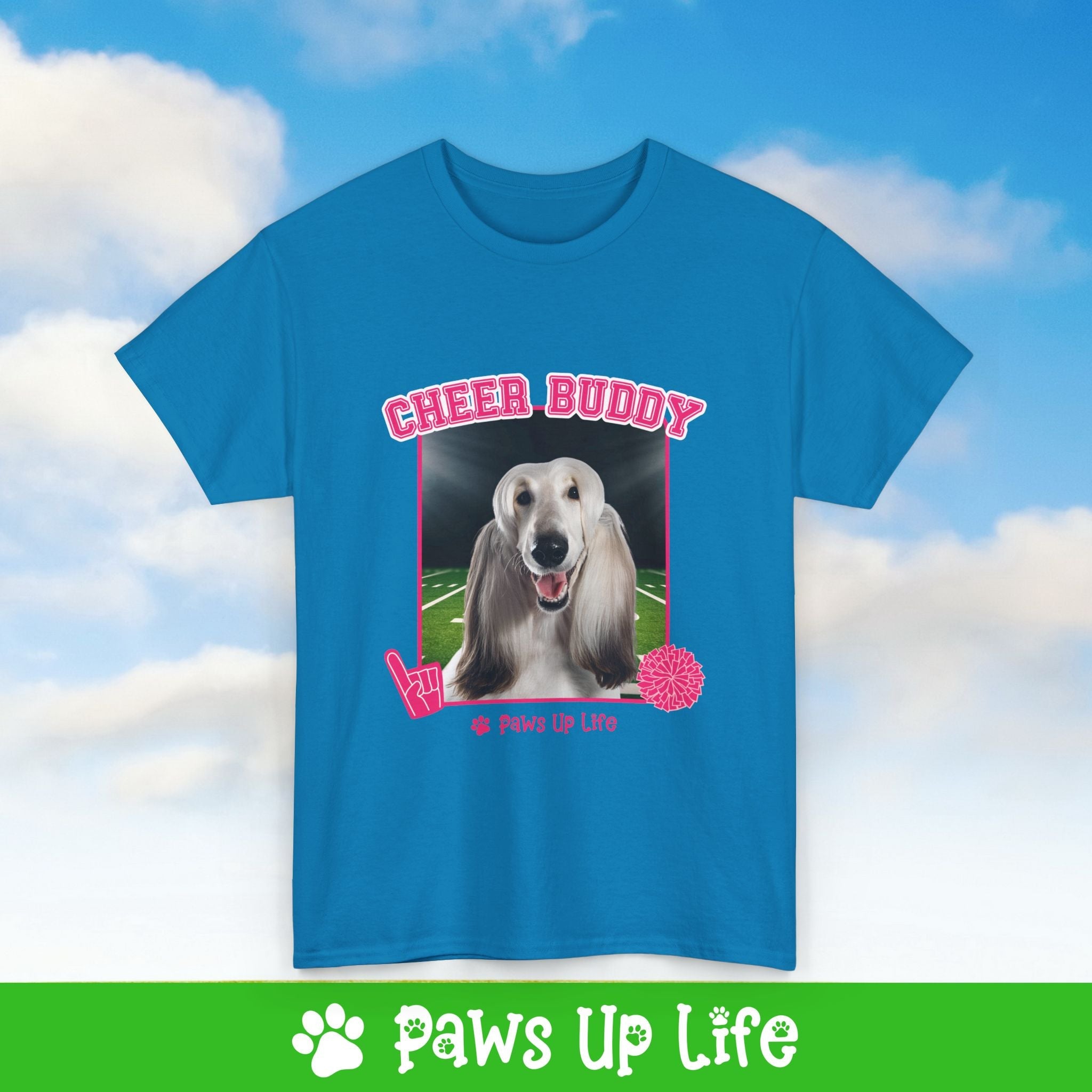 Afghan Hound Dog Cheerleader Tee, Shirt, Unisex Pet Lover Gift, Dog Mom Dad Tshirt, Animal Rescue Advocate, Cute Puppy Graphic Top Classic Collar