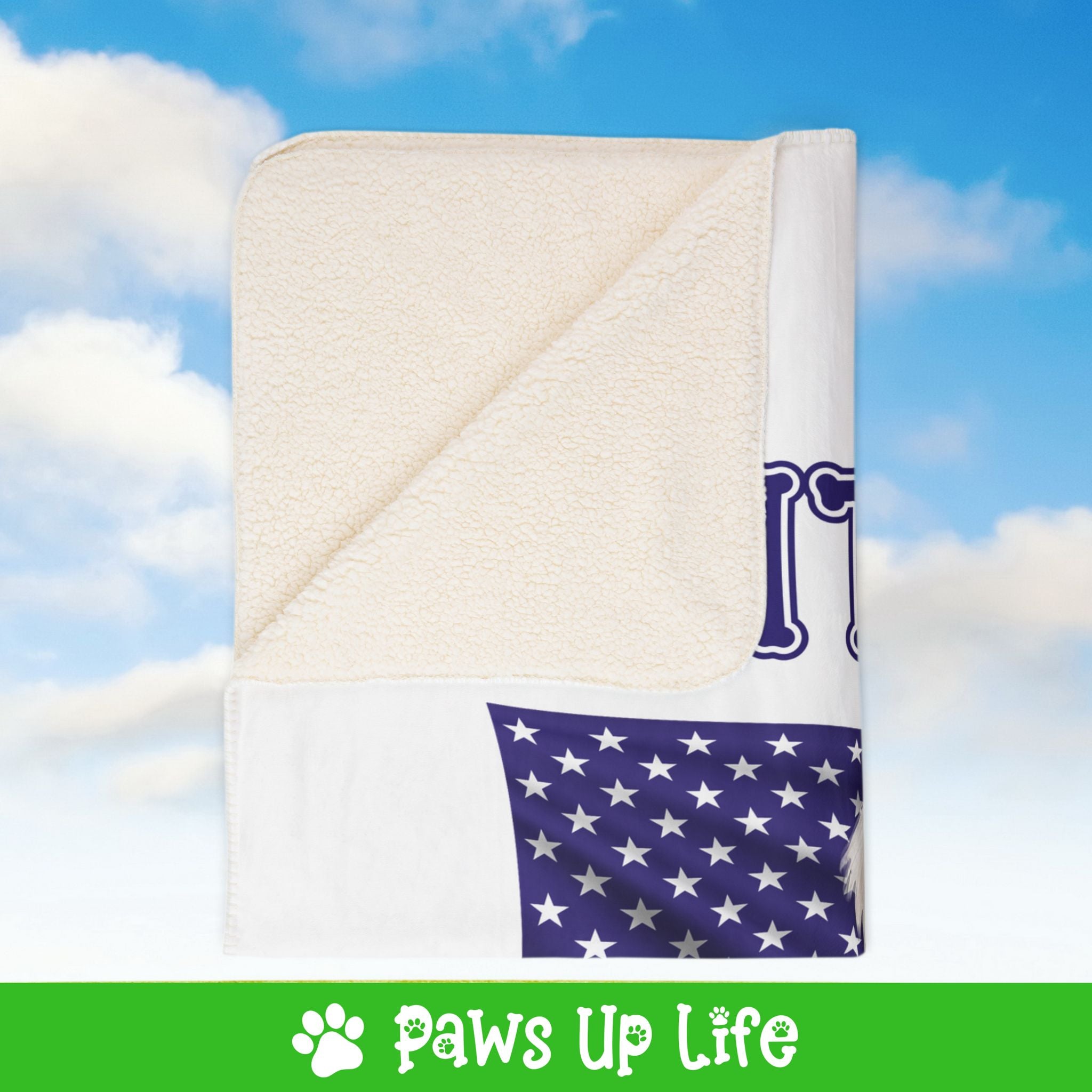 Bichon Frise Dog United We Love Fleece Sherpa Blanket - Perfect for Snuggling and Cozy Napping