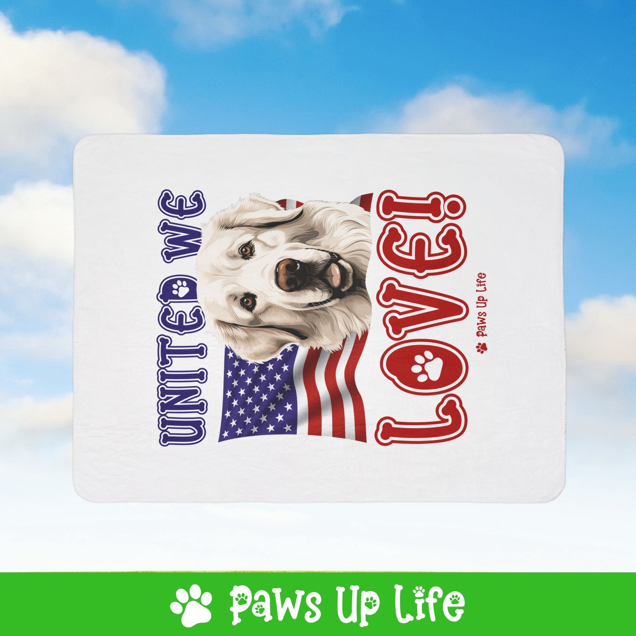 Great Pyrenees Dog United We Love Fleece Sherpa Blanket - Perfect for Snuggling and Cozy Napping