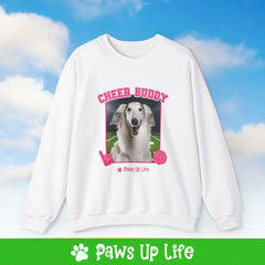 Borzoi Football Cheer Buddy Cheerleading Dog Crewneck Sweatshirt, Unisex Gift for Animal Lovers, Dog Mom Dad Sweatshirt, Cute Dog Lover Apparel, Fun Pet | Paws Up Life, LLC