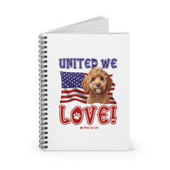 Cavoodle Dog United We Love Spiral Notebook for Office and Home - Ruled Line | Paws Up Life, LLC