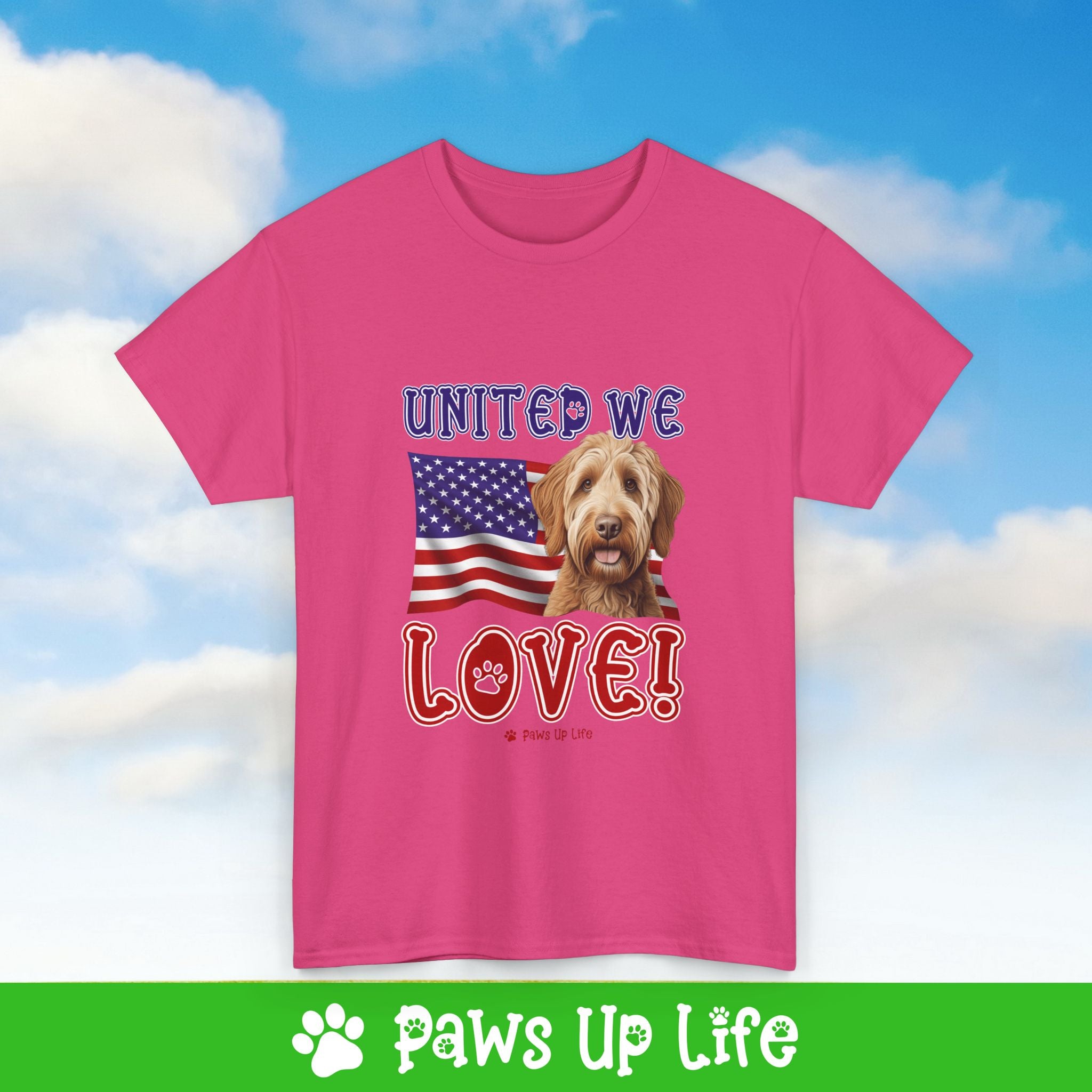 Labradoodle Dog United We Love Dog Tee, Shirt, Unisex Pet Lover Gift, Dog Mom Dad Tshirt, Animal Rescue Advocate, Cute Puppy Graphic Top Classic Collar | Paws Up Life, LLC