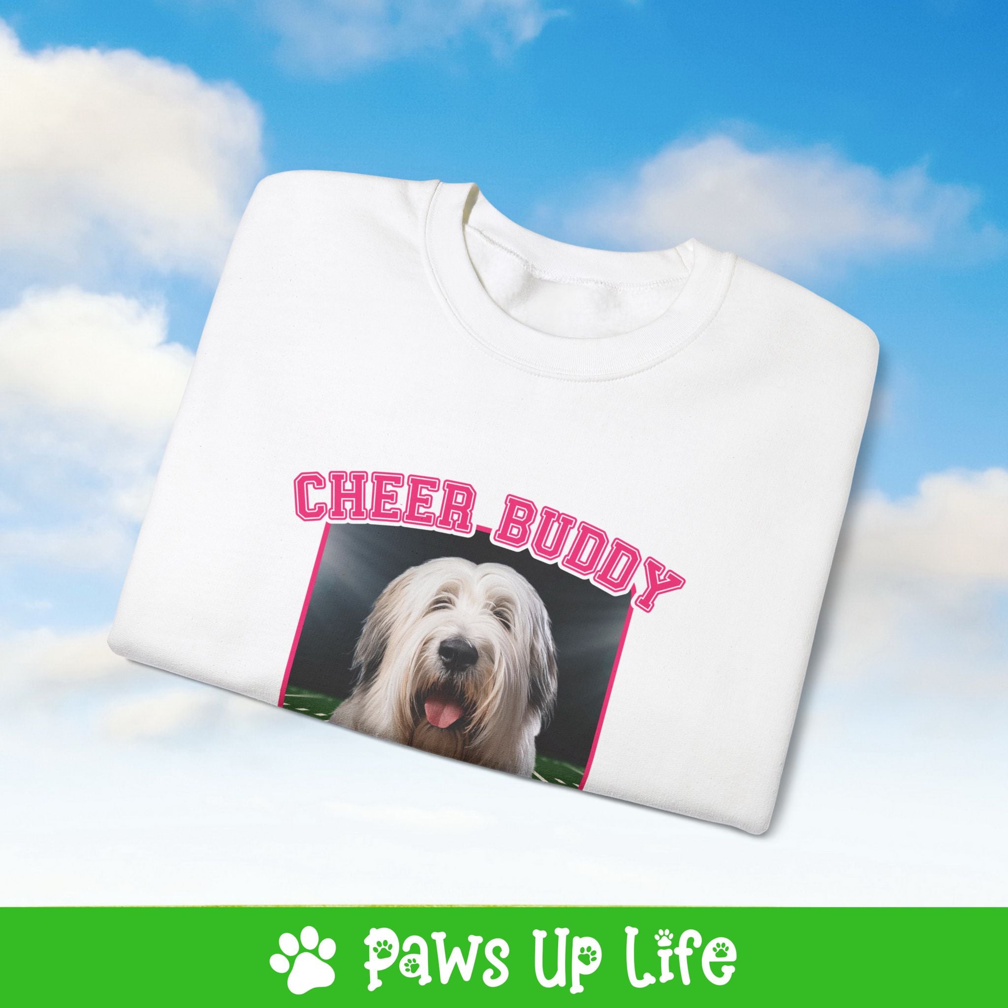 Briard Football Cheer Buddy Cheerleading Dog Crewneck Sweatshirt, Unisex Gift for Animal Lovers, Dog Mom Dad Sweatshirt, Cute Dog Lover Apparel, Fun Pet | Paws Up Life, LLC