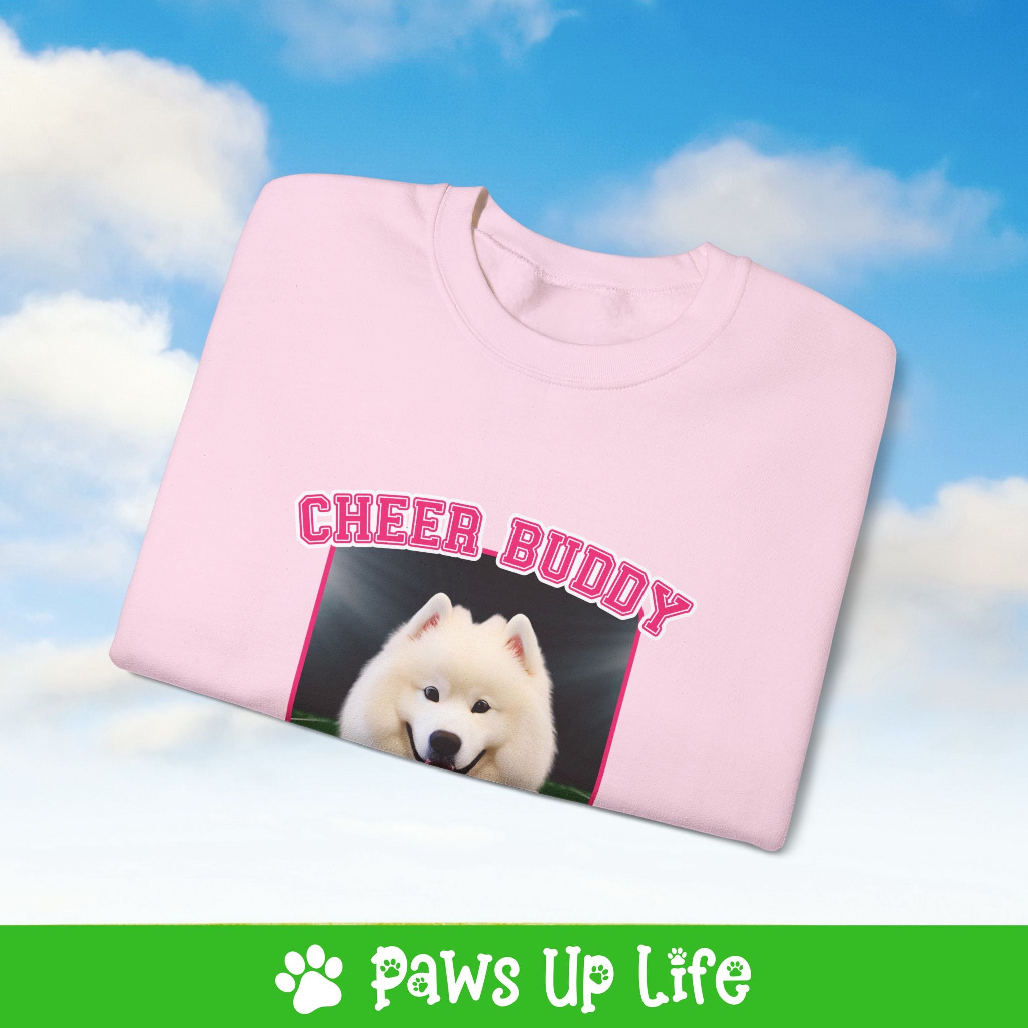 Samoyed Football Cheer Buddy Cheerleading Dog Crewneck Sweatshirt, Unisex Gift for Animal Lovers, Dog Mom Dad Sweatshirt, Cute Dog Lover Apparel, Fun Pet | Paws Up Life, LLC