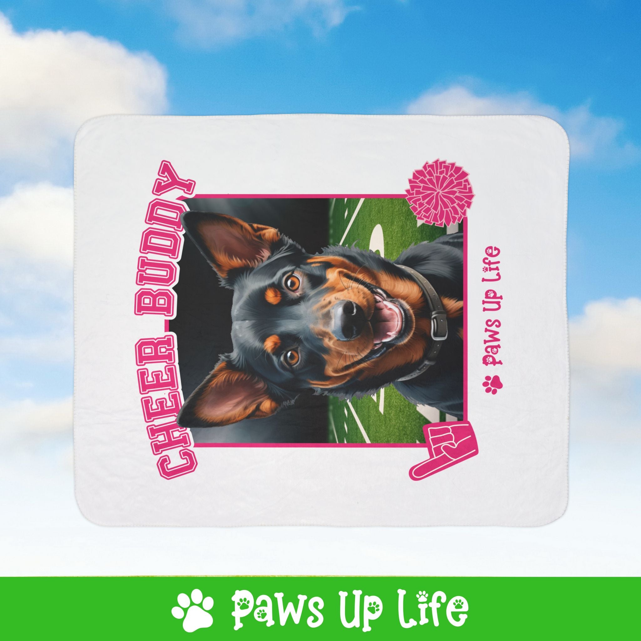 Australian Kelpie Cheer Buddy Cheerleading Dog Fleece Sherpa Blanket - Perfect for Snuggling and Cozy Napping