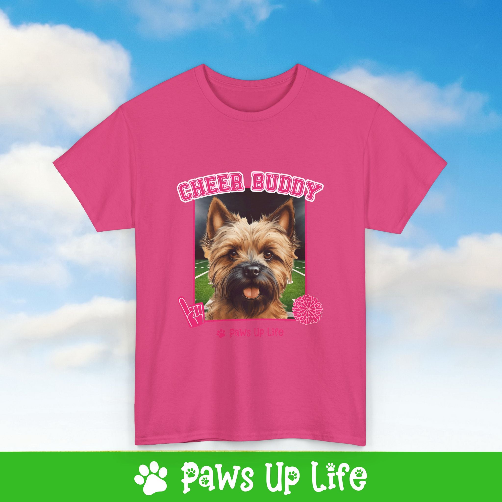 Cairn Terrier Football Cheer Buddy Cheerleading Dog Tee, Shirt, Unisex Pet Lover Gift, Dog Mom Dad Tshirt, Animal Rescue Advocate, Cute Puppy Graphic Top Classic Collar | Paws Up Life, LLC