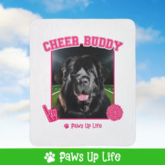 Newfoundland Football Cheer Buddy Cheerleading Dog Fleece Sherpa Blanket - Perfect for Snuggling and Cozy Napping | Paws Up Life, LLC