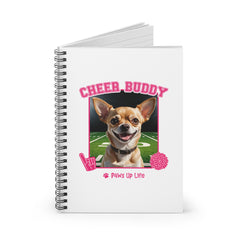 Chihuahua Football Cheer Buddy Cheerleading Dog Spiral Notebook for Office and Home - Ruled Line | Paws Up Life, LLC