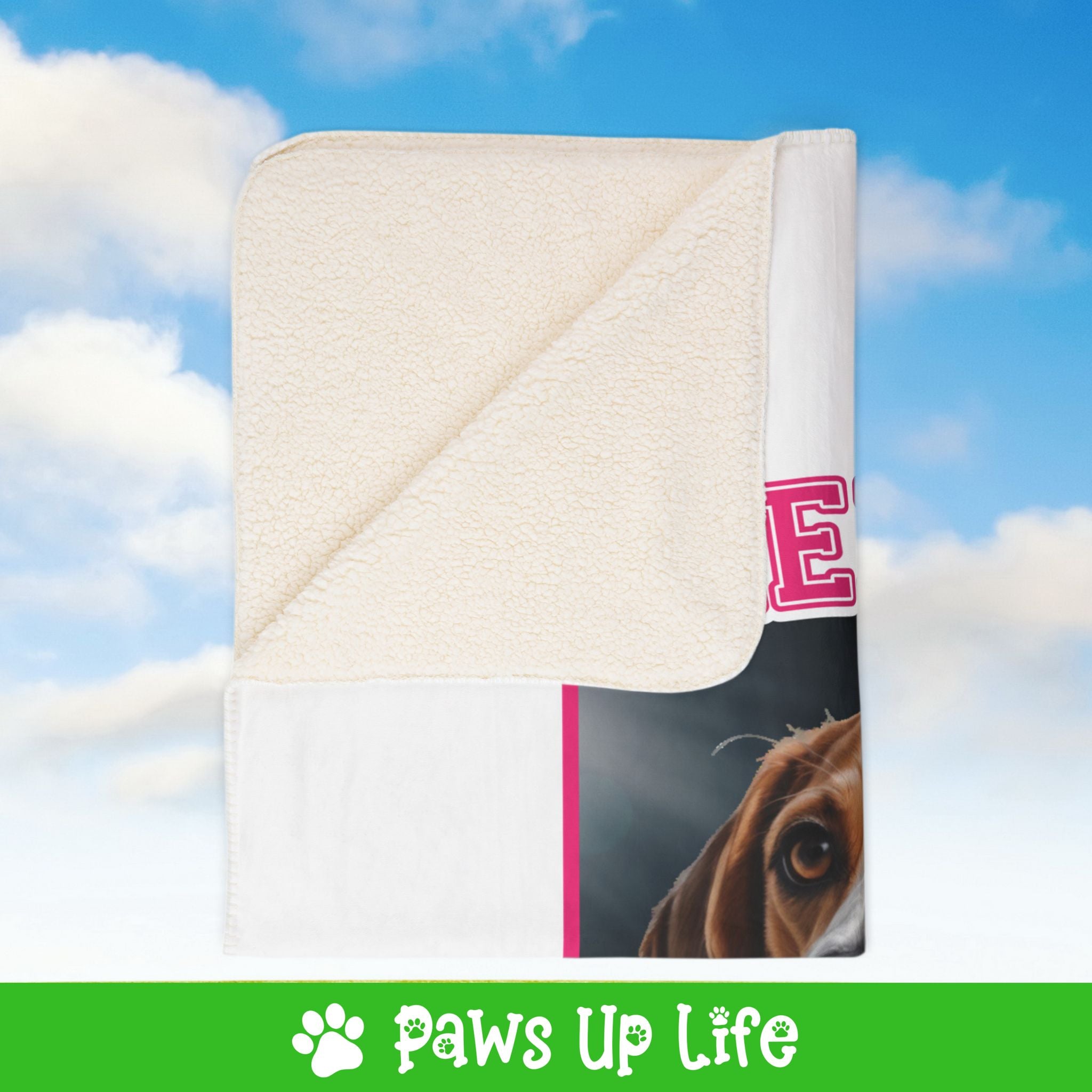 Beagle Cheer Buddy Cheerleading Dog Fleece Sherpa Blanket - Perfect for Snuggling and Cozy Napping | Paws Up Life, LLC