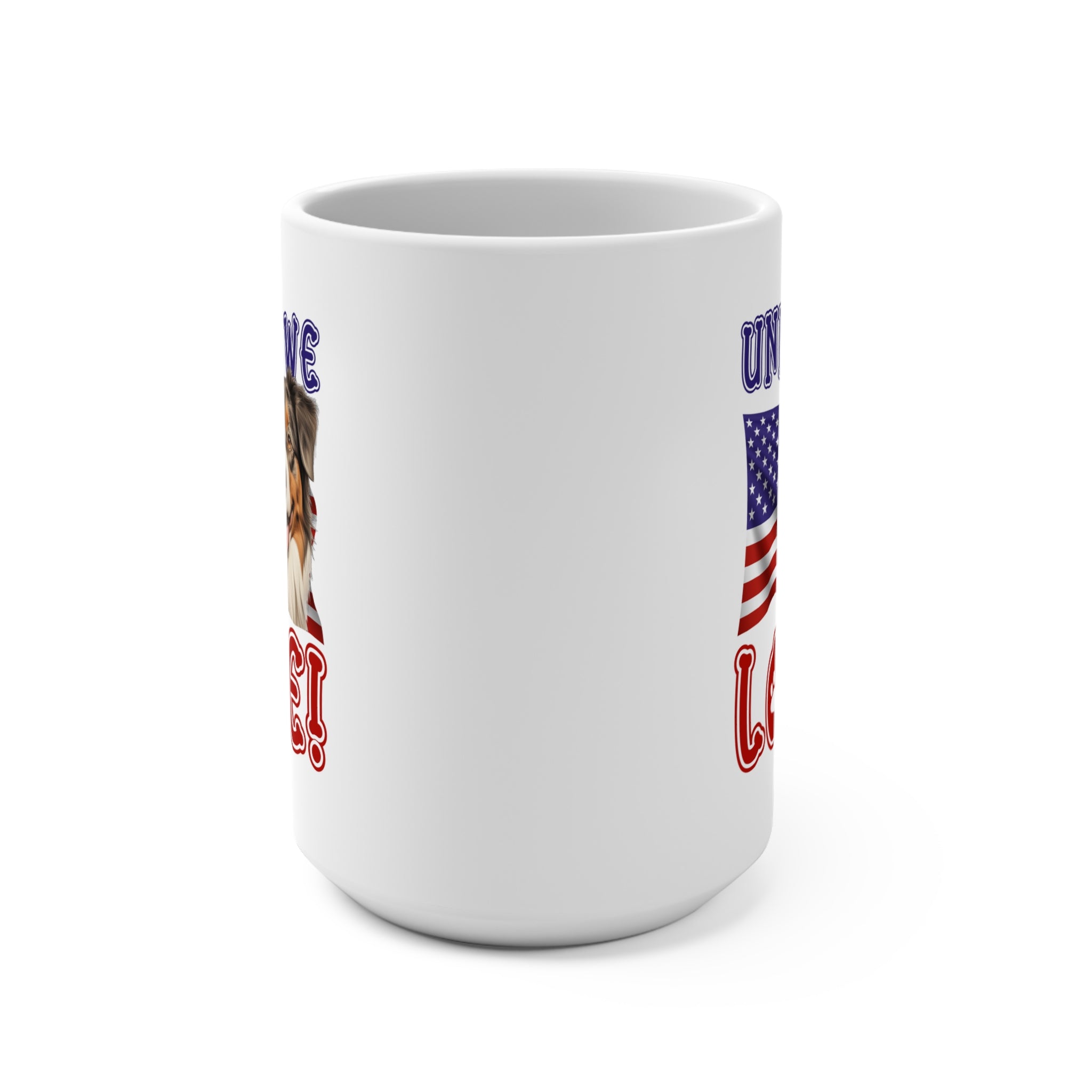 Miniature American Shepherd Dog United We Love 15oz Large Coffee Mug Ceramic Drinkware Tea Washable | Paws Up Life, LLC