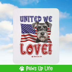 Miniature Schnauzer Dog United We Love Fleece Sherpa Blanket - Perfect for Snuggling and Cozy Napping | Paws Up Life, LLC