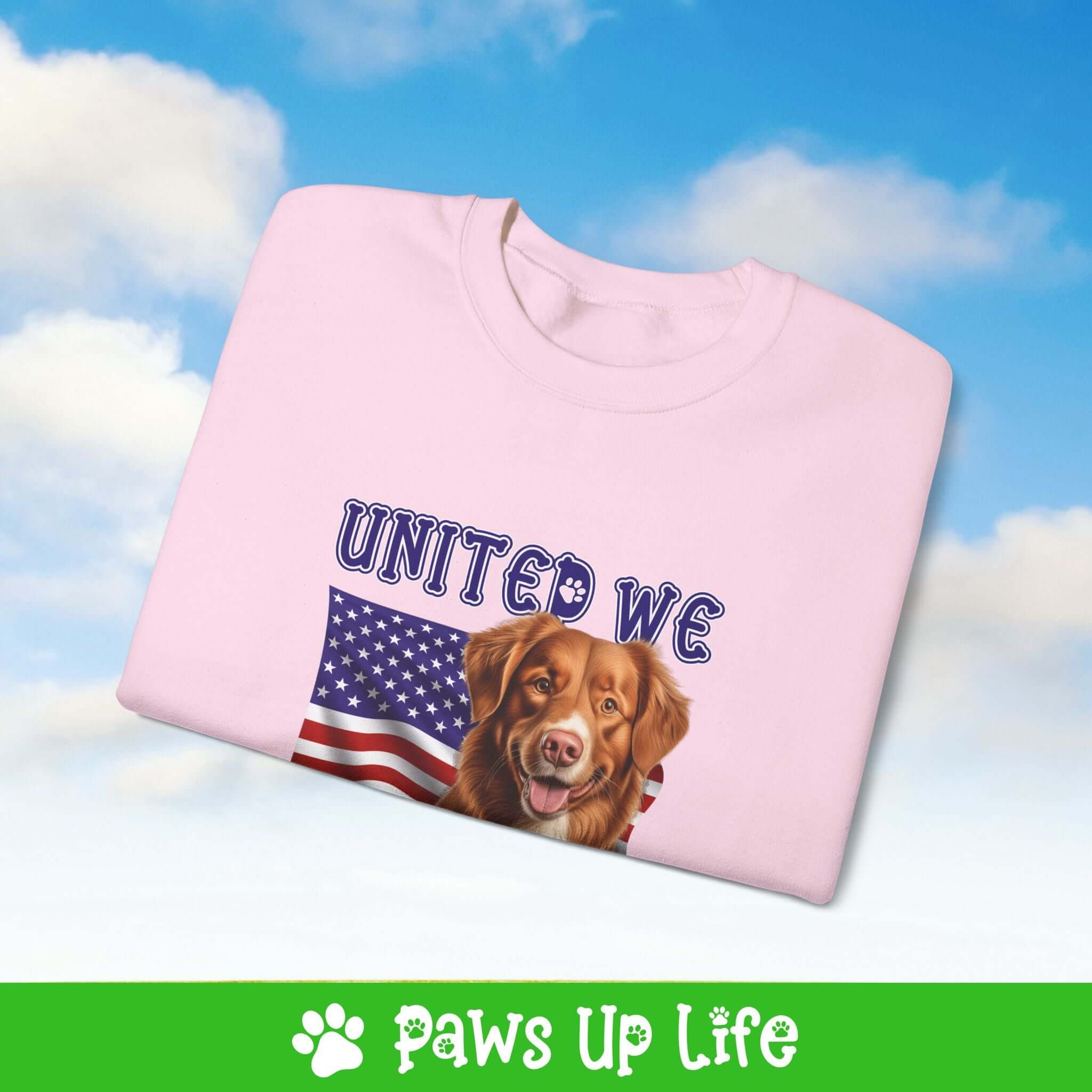 Nova Scotia Duck Tolling Retriever Dog United We Love Dog Crewneck Sweatshirt, Unisex Gift for Animal Lovers, Dog Mom Dad Sweatshirt, Cute Dog Lover Apparel, Fun Pet | Paws Up Life, LLC