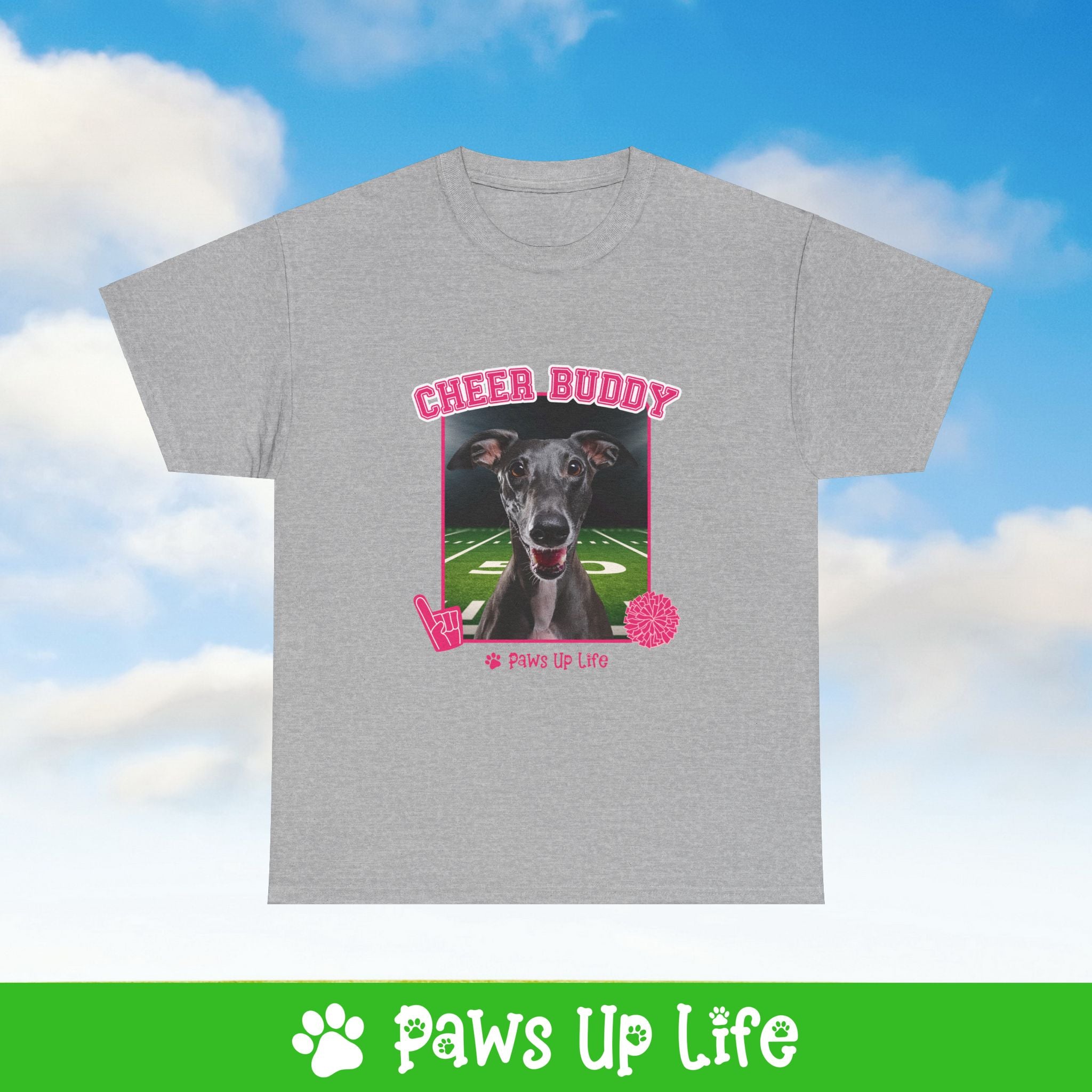 Italian Greyhound Football Cheer Buddy Cheerleading Dog Tee, Shirt, Unisex Pet Lover Gift, Dog Mom Dad Tshirt, Animal Rescue Advocate, Cute Puppy Graphic Top Classic Collar | Paws Up Life, LLC