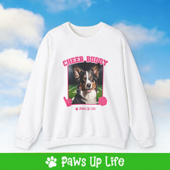 Cardigan Welsh Corgi Football Cheer Buddy Cheerleading Dog Crewneck Sweatshirt, Unisex Gift for Animal Lovers, Dog Mom Dad Sweatshirt, Cute Dog Lover Apparel, Fun Pet