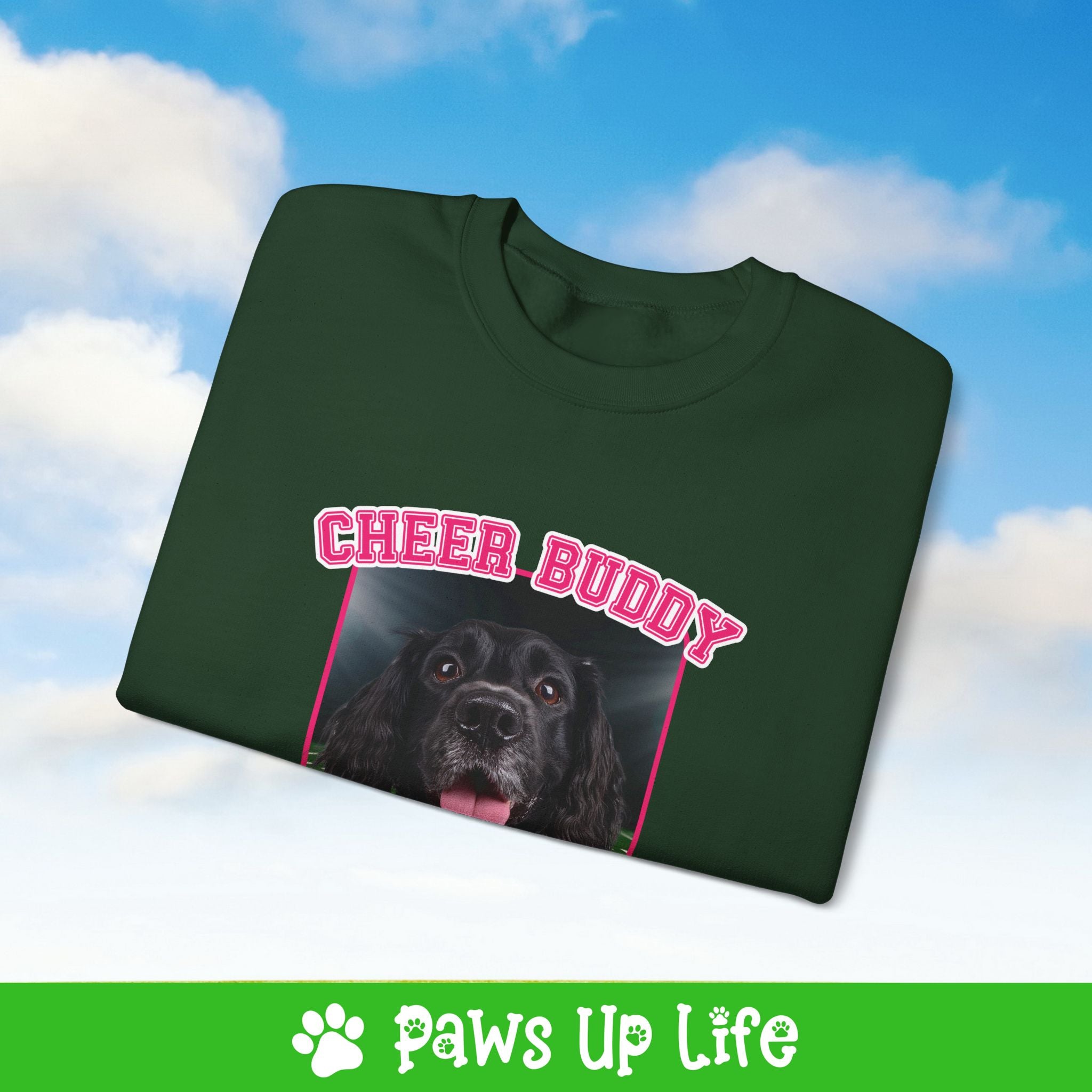 Boykin Spaniel Football Cheer Buddy Cheerleading Dog Crewneck Sweatshirt, Unisex Gift for Animal Lovers, Dog Mom Dad Sweatshirt, Cute Dog Lover Apparel, Fun Pet | Paws Up Life, LLC