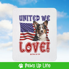 Cardigan Welsh Corgi Dog United We Love Fleece Sherpa Blanket - Perfect for Snuggling and Cozy Napping | Paws Up Life, LLC